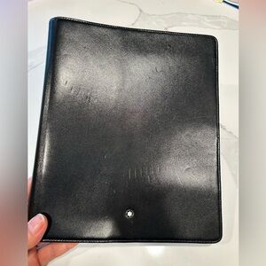 Mont Blanc Black Leather Notebook Cover